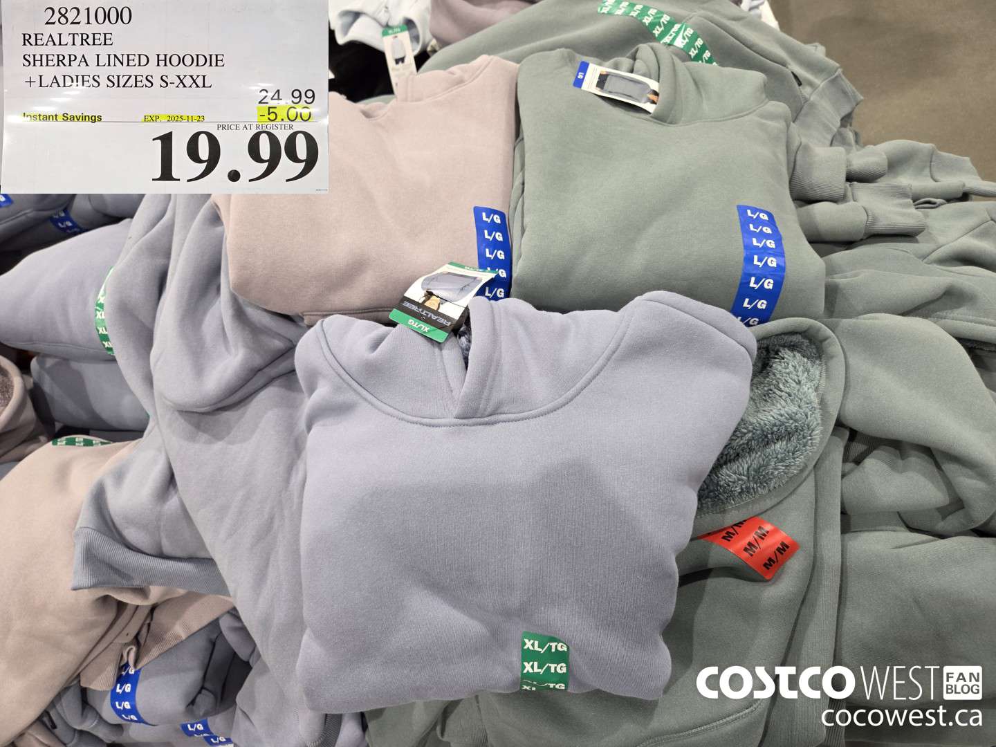 2821000 REALTREE SHERPA LINED HOODIE LADIES SIZES S-XXL ($5.00 INSTANT SAVINGS EXPIRES ON 2025-11-23) $19.99