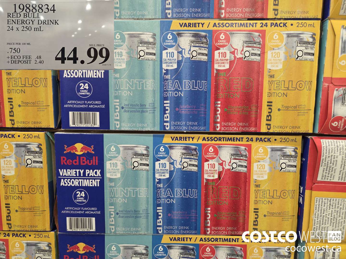 1988834 RED BULL ENERGY DRINK 24 X 250ML $44.99