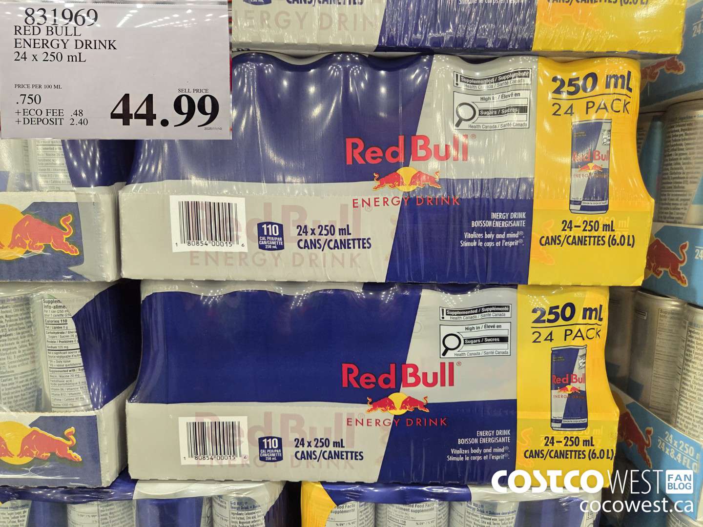 831969 RED BULL ENERGY DRINK 24 x 250 mL $44.99