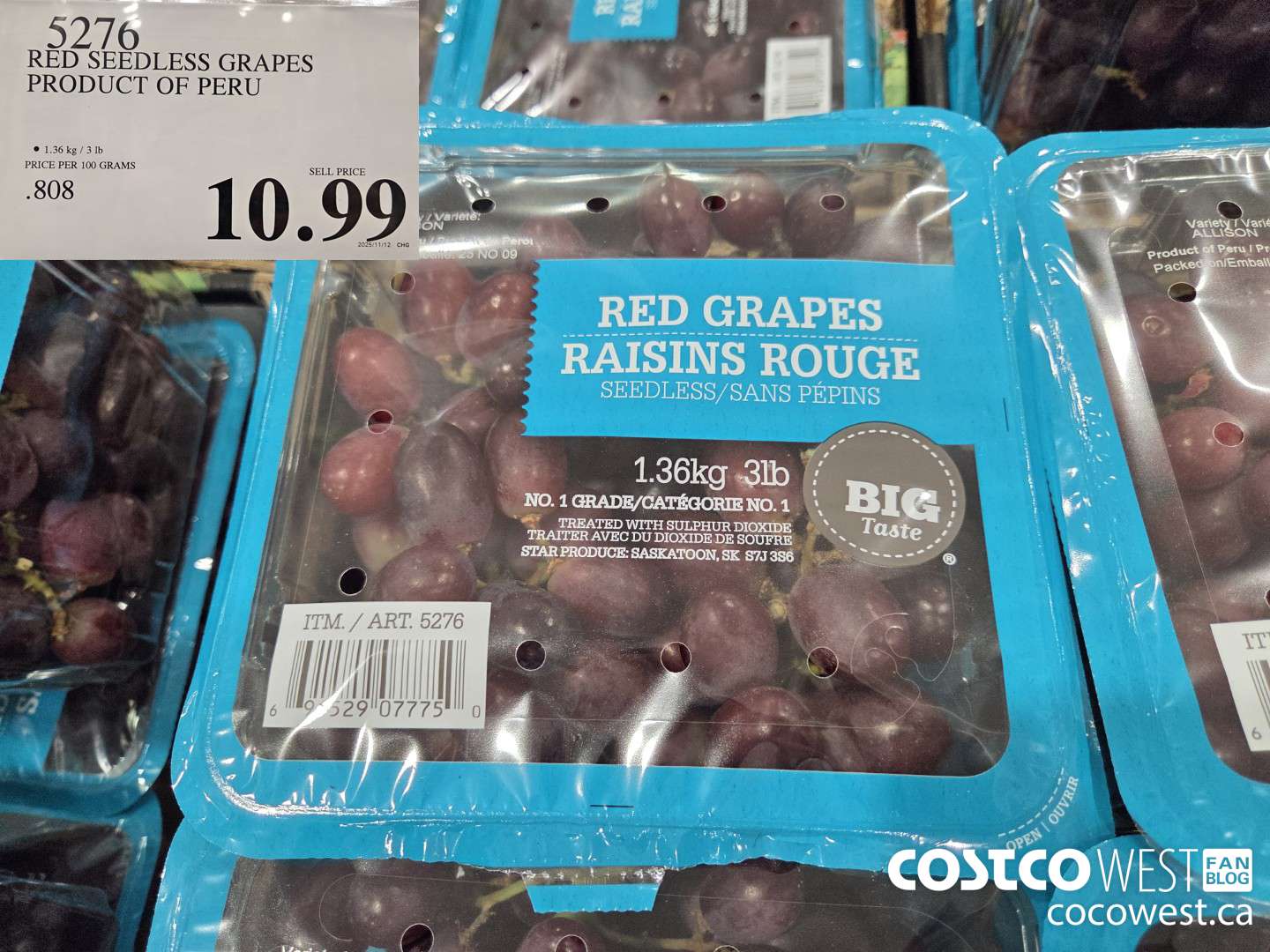 5276 RED SEEDLESS GRAPES PRODUCT OF PERU $10.99