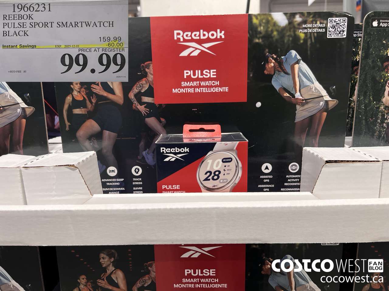 1966231 REEBOK PULSE SPORT SMARTWATCH BLACK ($60.00 INSTANT SAVINGS EXPIRES ON 2025-12-01) $99.99