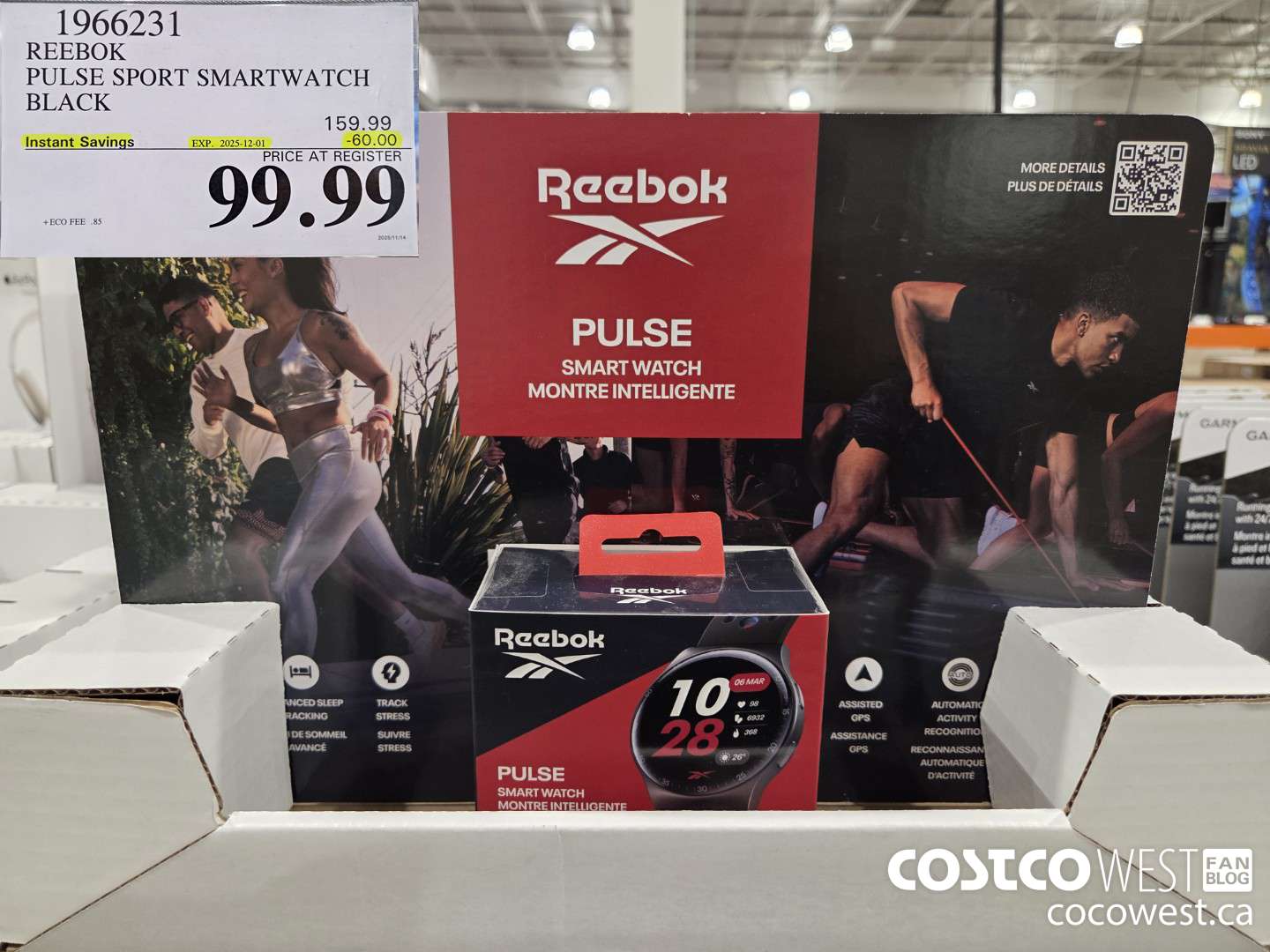 1966231 REEBOK PULSE SPORT SMARTWATCH BLACK ($60.00 INSTANT SAVINGS EXPIRES ON 2025-12-01) $99.99