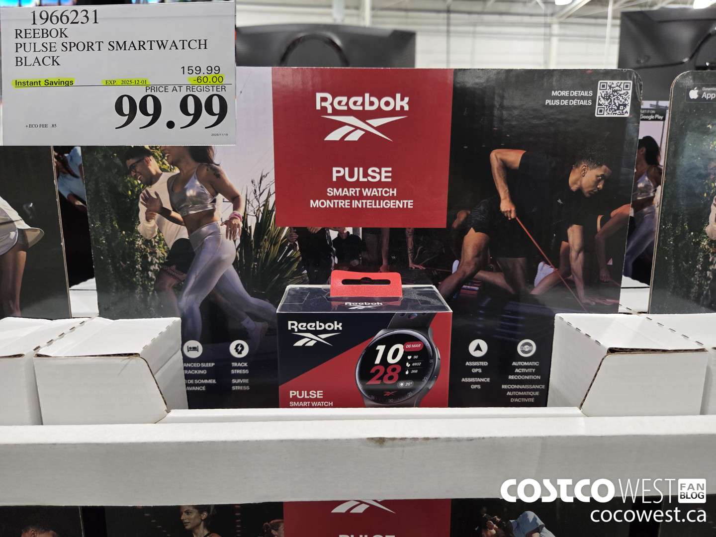 1966231 REEBOK PULSE SPORT SMARTWATCH BLACK ($60.00 INSTANT SAVINGS EXPIRES ON 2025-12-01) $99.99