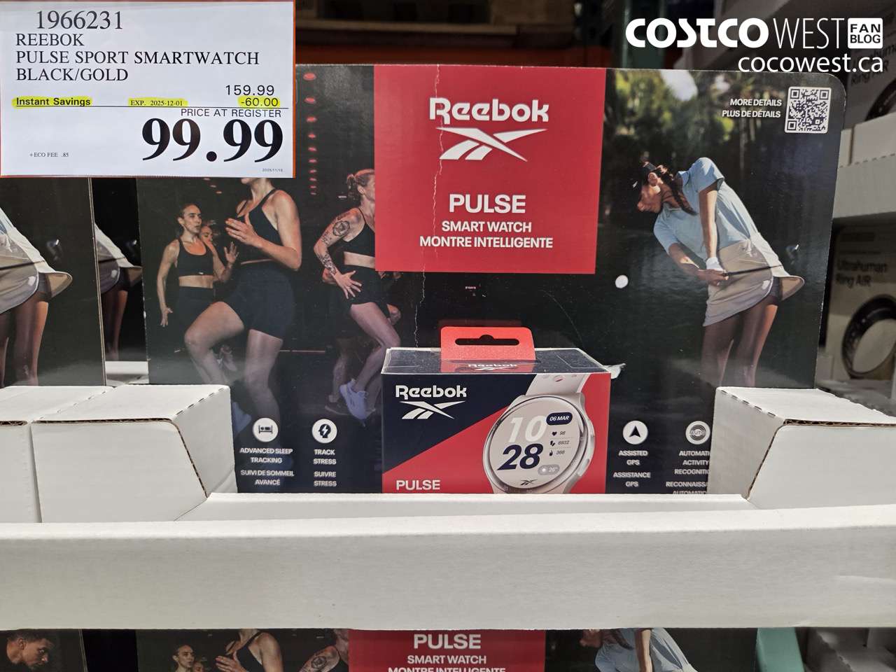 1966231 REEBOK PULSE SPORT SMARTWATCH BLACK ($60.00 INSTANT SAVINGS EXPIRES ON 2025-12-01) $99.99