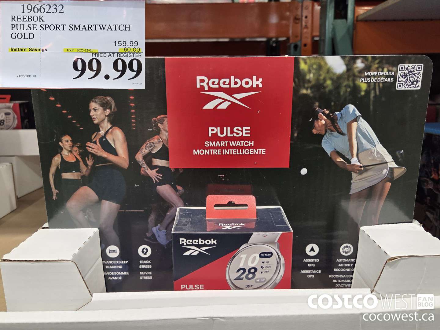 1966232 REEBOK PULSE SPORT SMARTWATCH GOLD ($60.00 INSTANT SAVINGS EXPIRES ON 2024-12-01) $99.99