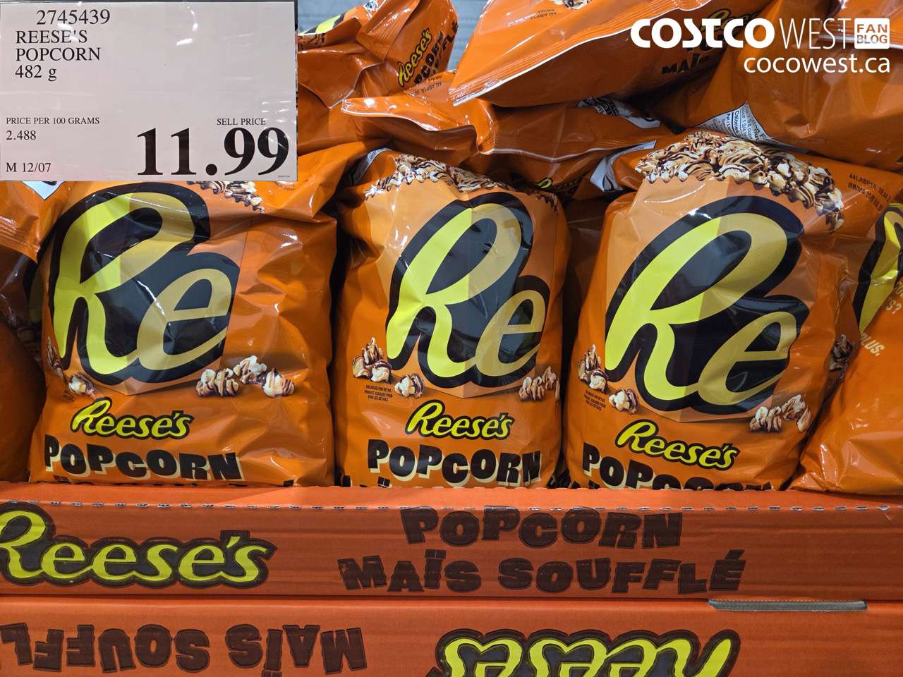 2745439 REESE'S POPCORN 482G $11.99