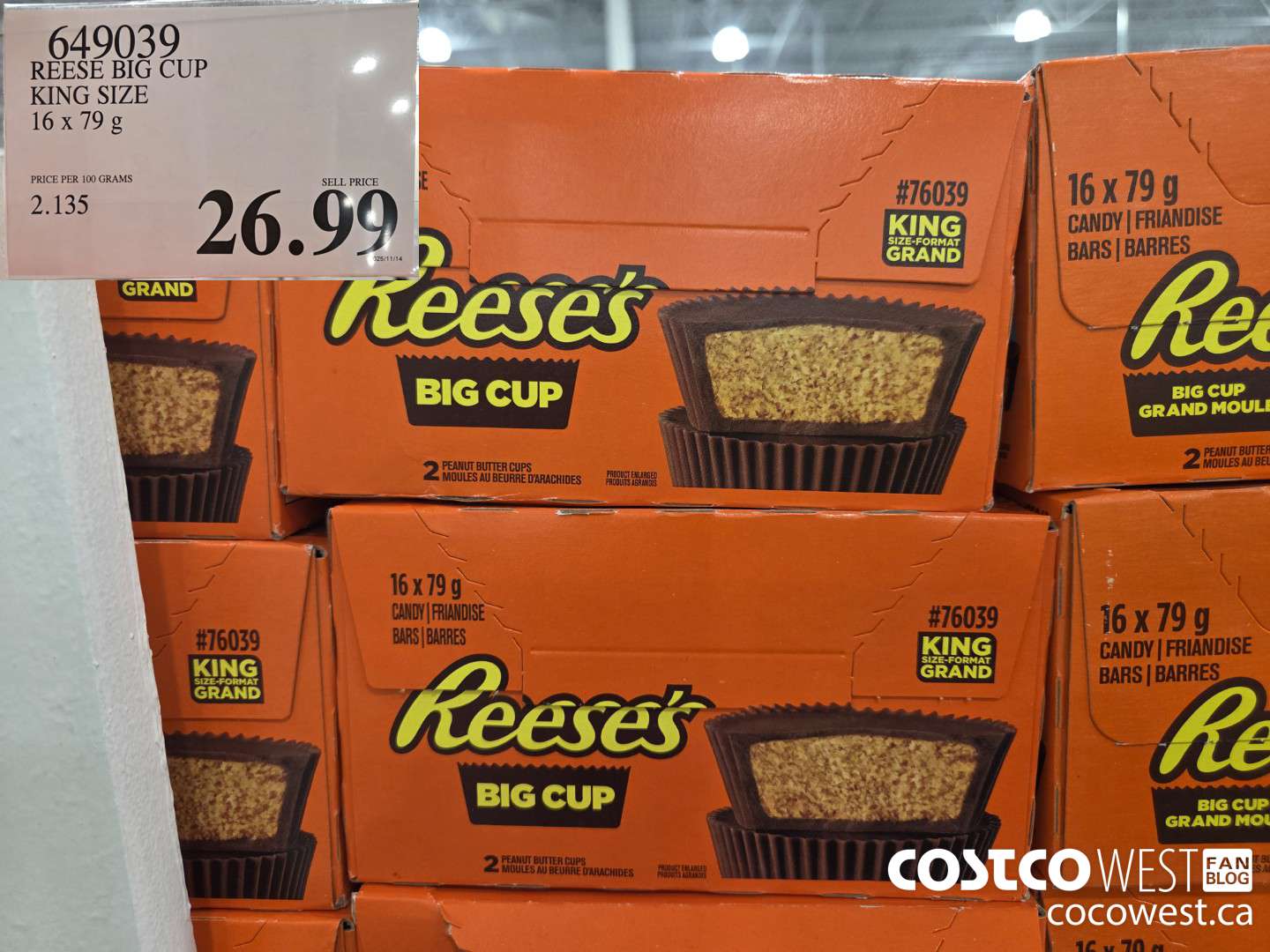 649039 REESE BIG CUP KING SIZE 16 x 79 g $26.99
