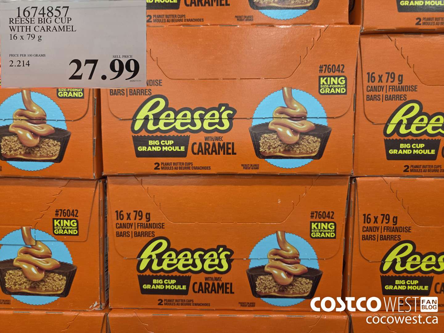 1674857 REESE BIG CUP WITH CARAMEL 16 x 79 g $27.99