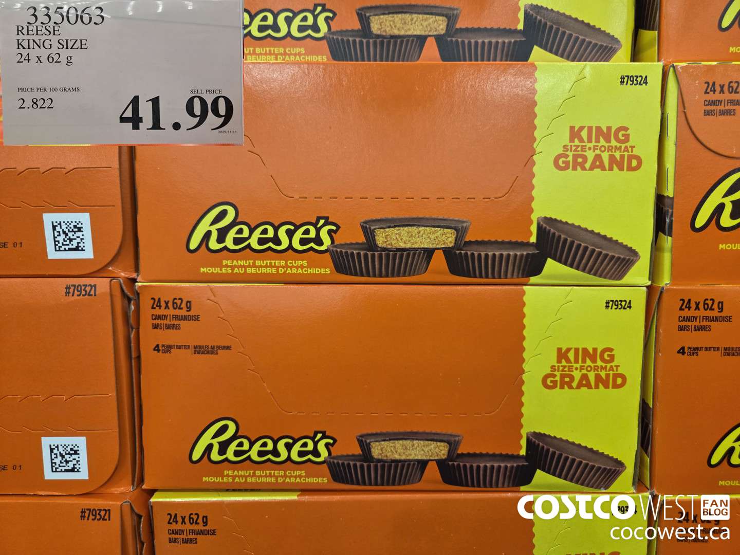 335063 REESE KING SIZE 24 x 62 g $41.99