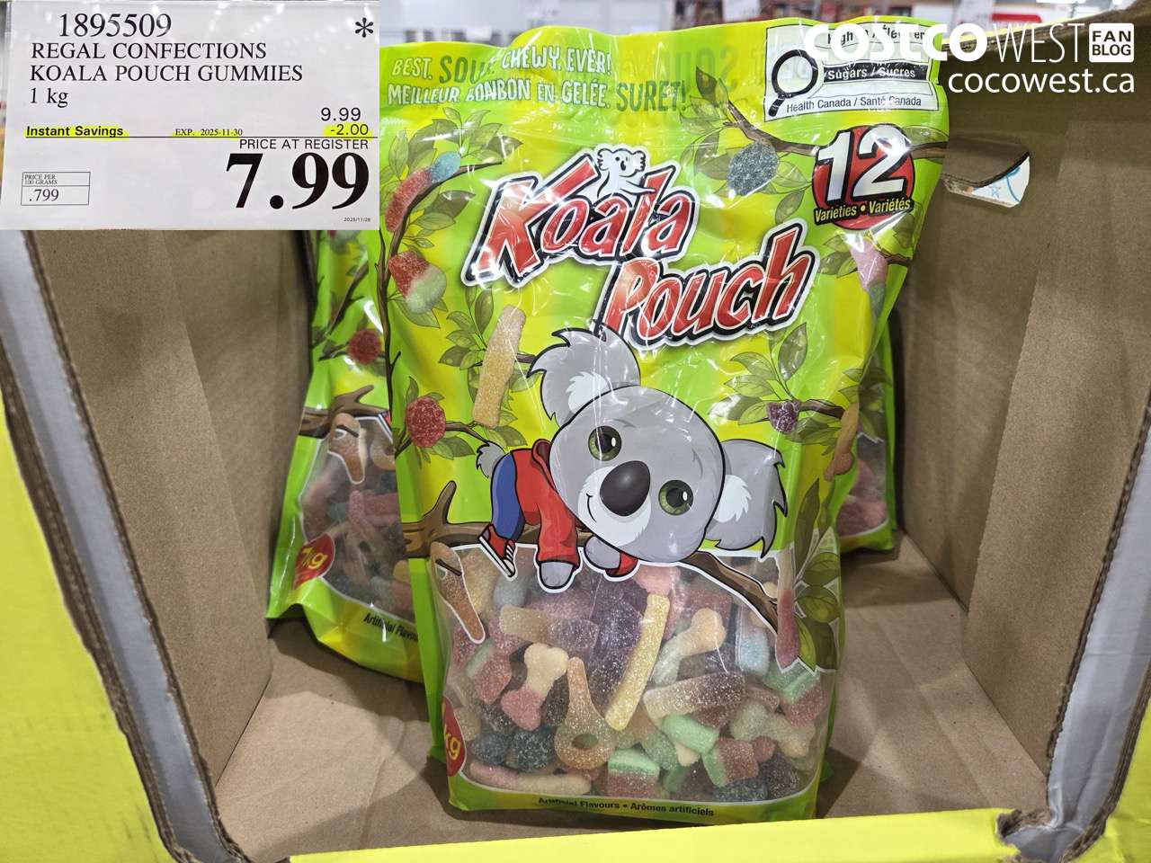 1895509 REGAL CONFECTIONS KOALA POUCH GUMMIES 1KG ($2.00 INSTANT SAVINGS EXPIRES ON 2025-11-30) $7.99