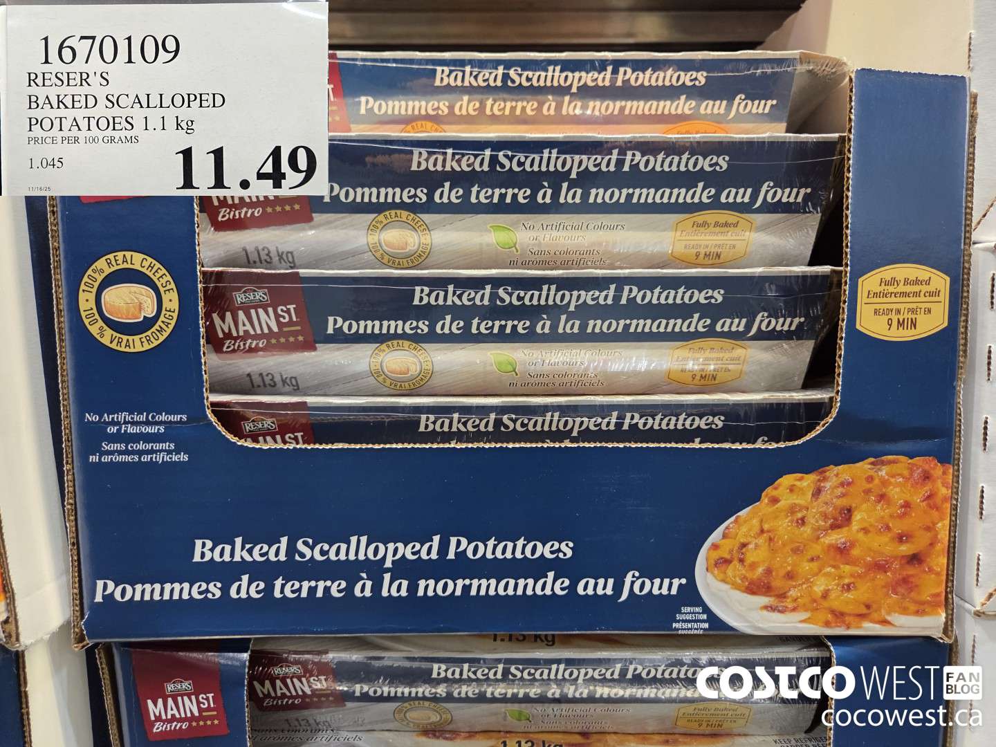 1670109 RESER'S BAKED SCALLOPED POTATOES 1.1 kg $11.49