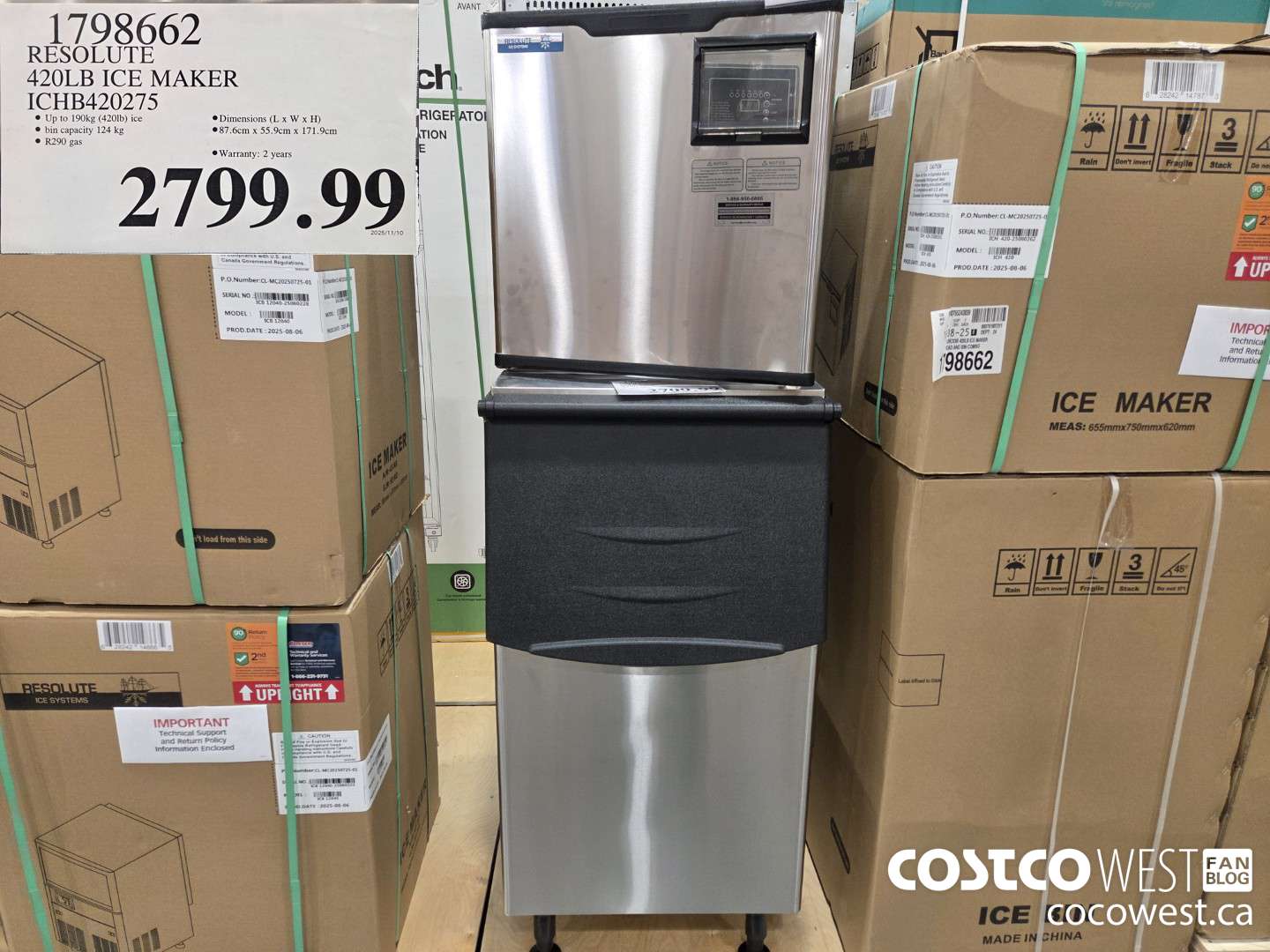 1798662 RESOLUTE 420LB ICE MAKER ICHB420275 $2799.99