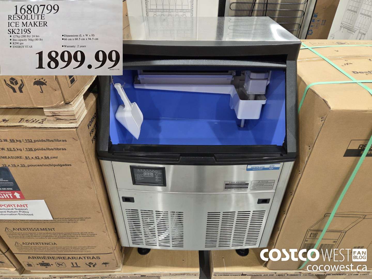 1680799 RESOLUTE ICE MAKER SK219S $1899.99