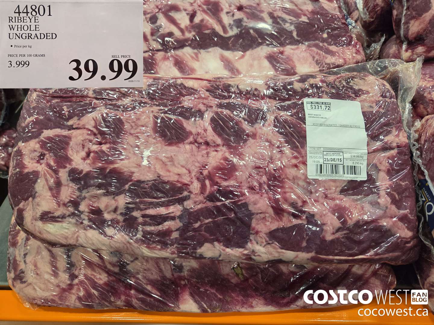 44801 RIBEYE WHOLE UNGRADED $39.99