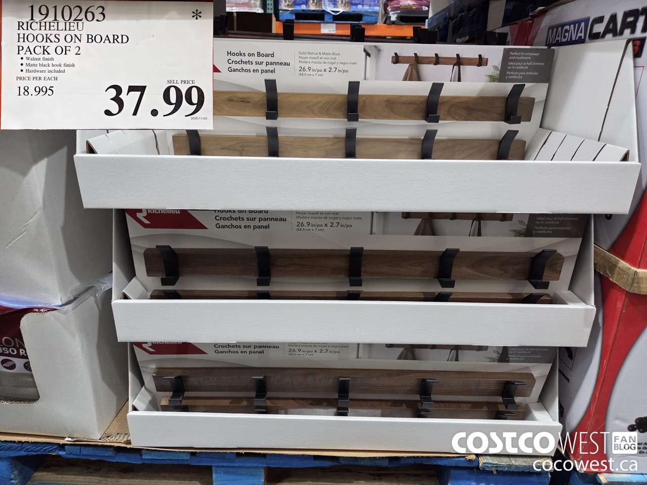 1910263 RICHELIEU HOOKS ON BOARD PACK OF 2 $37.99