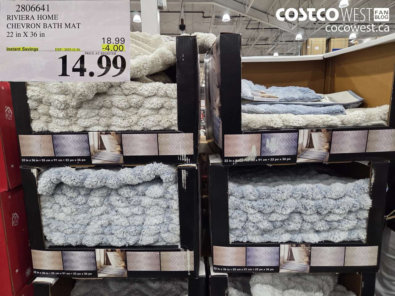 2806641 RIVIERA HOME CHEVRON BATH MAT 22 in X 36 in ($4.00 INSTANT SAVINGS EXPIRES ON 2025-11-30) $14.99