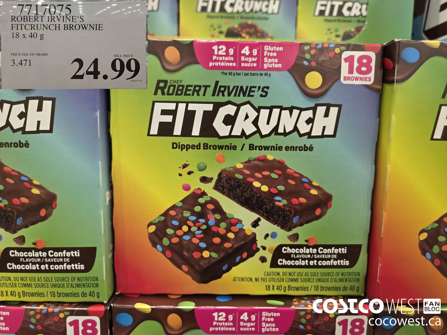 7717075 ROBERT IRVINE'S FITCRUNCH BROWNIE 18 x 40 g $24.99