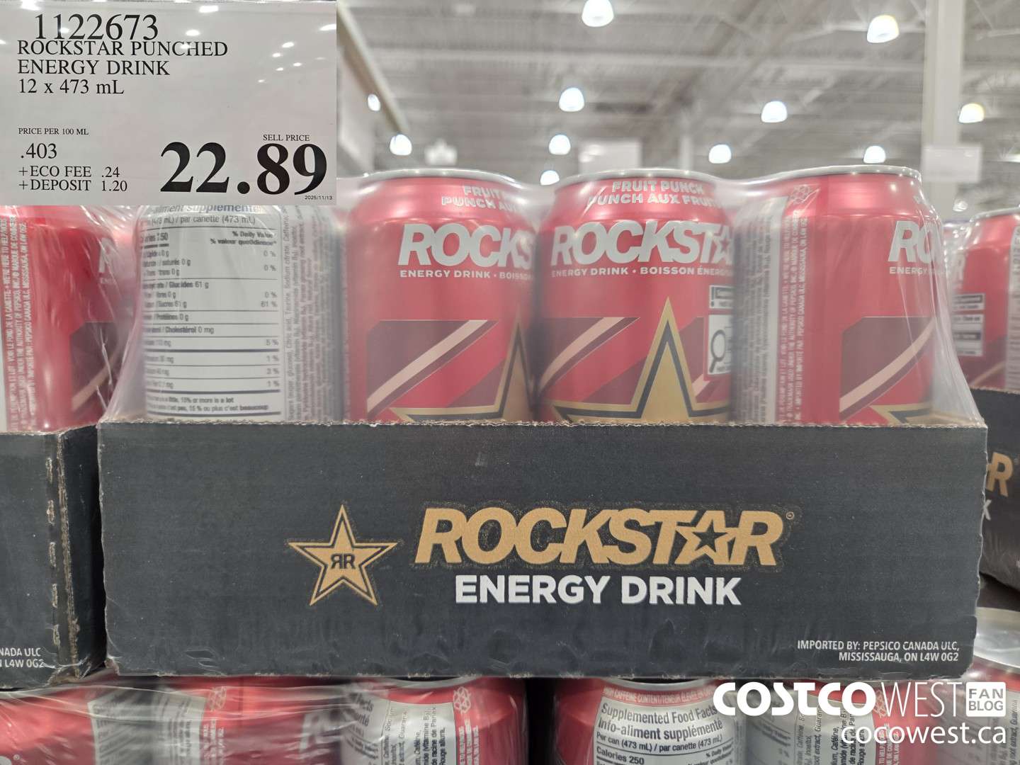 1122673 ROCKSTAR PUNCHED ENERGY DRINK 12 x 473 mL $22.89