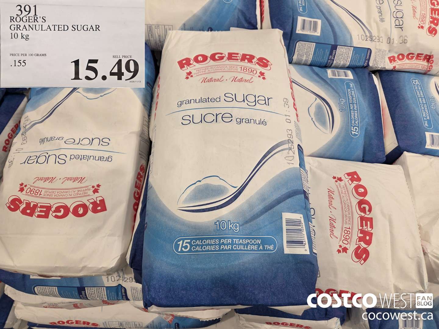 391 ROGER'S GRANULATED SUGAR 10 kg $15.49