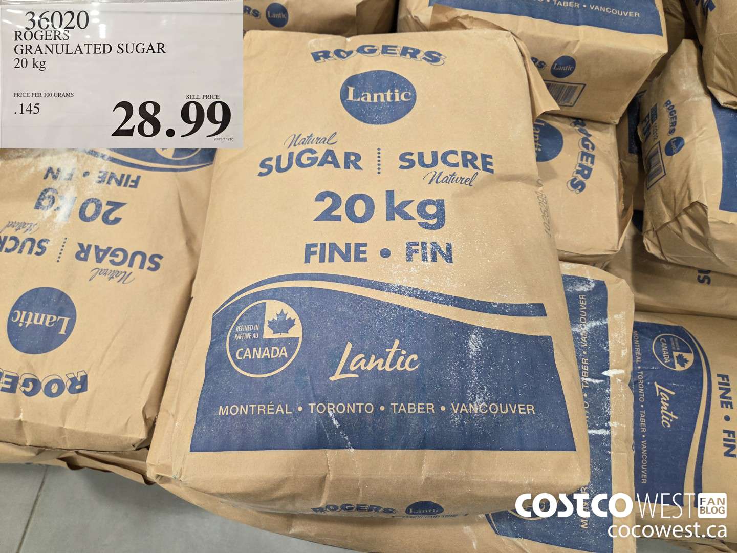 36020 ROGERS GRANULATED SUGAR 20 kg $28.99