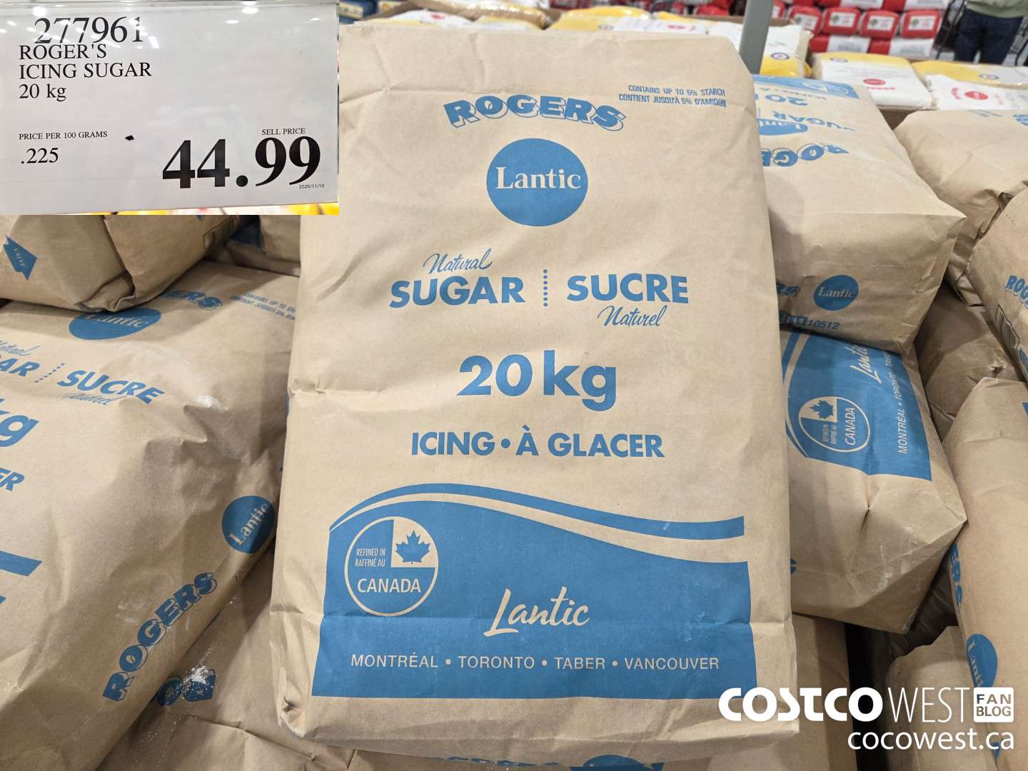 277961 ROGER'S ICING SUGAR 20 kg $44.99