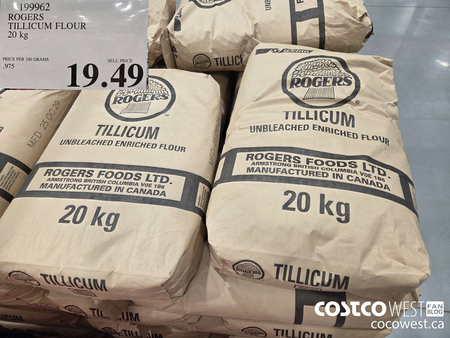 199962 ROGERS TILLICUM FLOUR 20 kg $19.49