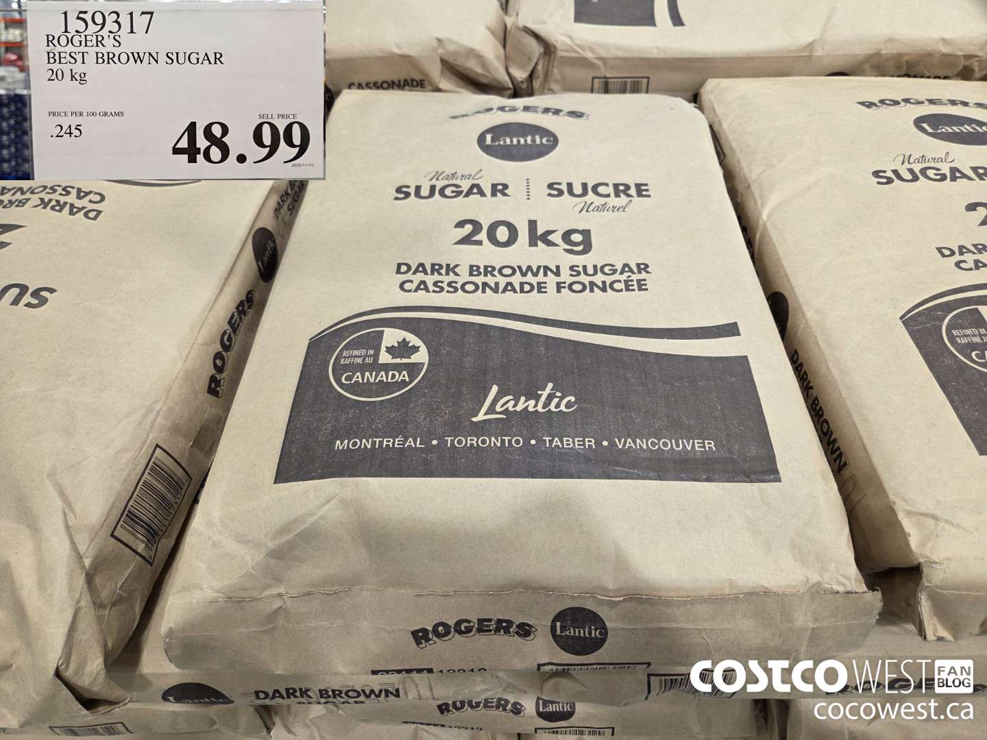 159317 ROGER BEST BROWN SUGAR 20 kg $48.99