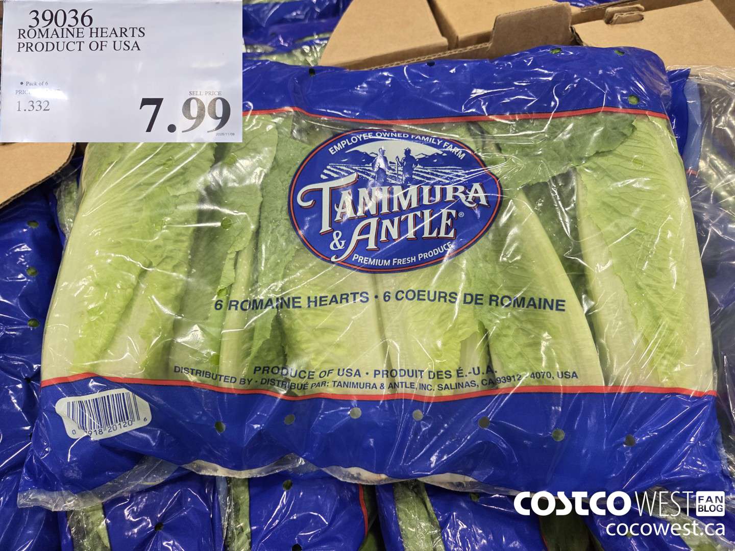 39036 ROMAINE HEARTS PRODUCT OF USA $7.99