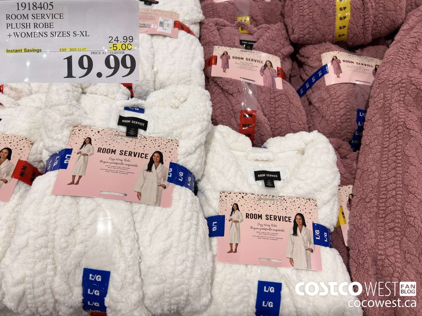 1918405 ROOM SERVICE PLUSH ROBE WOMENS SIZES S-XL ($5.00 INSTANT SAVINGS EXPIRES ON 2025-11-17) $19.99