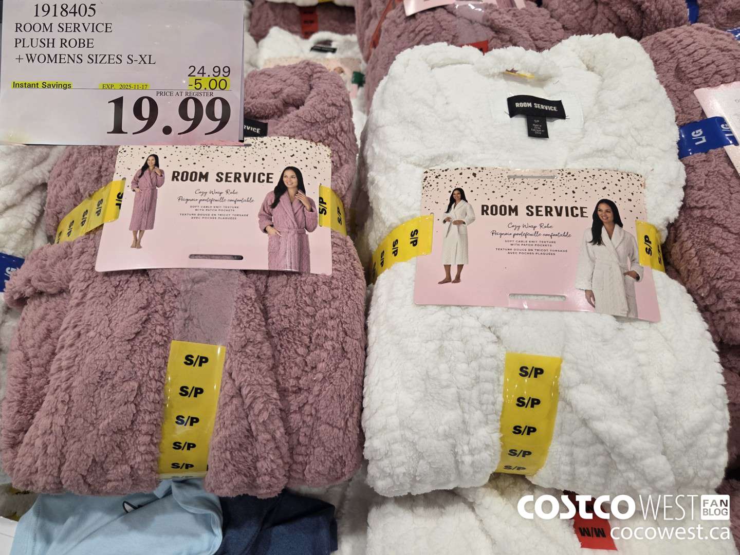 1918405 ROOM SERVICE PLUSH ROBE WOMENS SIZES S-XL ($5.00 INSTANT SAVINGS EXPIRES ON 2025-11-17) $19.99