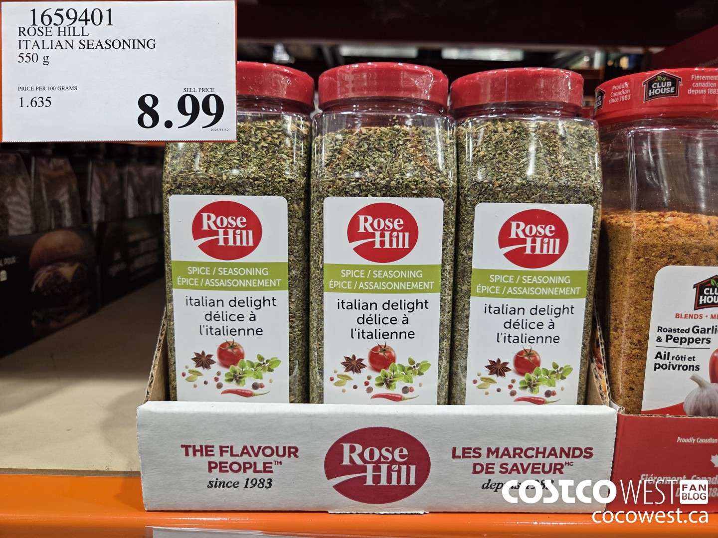 1659401 ROSE HILL ITALIAN SEASONING 550 g $8.99
