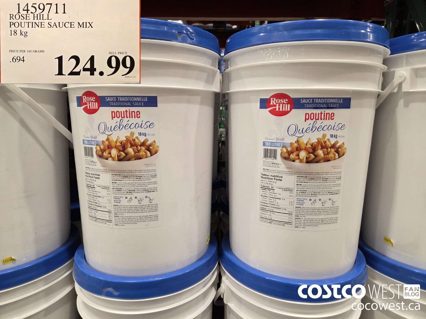 1459711 ROSE HILL POUTINE SAUCE MIX 18 kg $124.99
