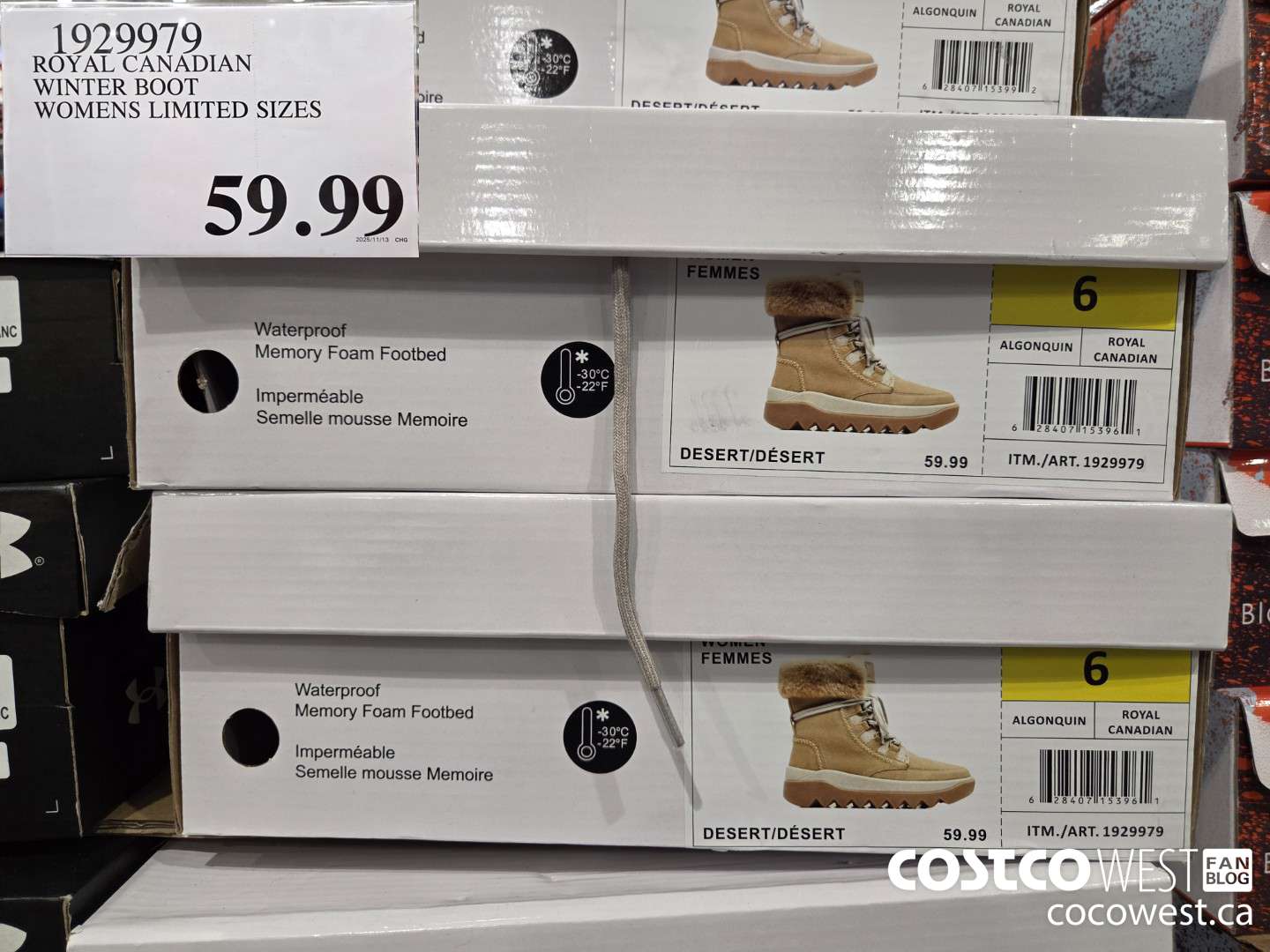 1929979 ROYAL CANADIAN WINTER BOOT WOMENS SIZES 6-11 $59.99