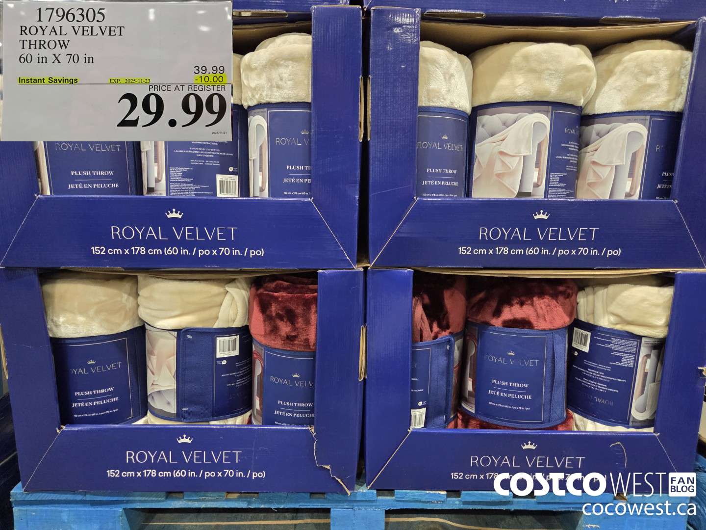 1796305 ROYAL VELVET THROW 60 IN X 70 IN ($10.00 INSTANT SAVINGS EXPIRES ON 2025-11-23) $29.99