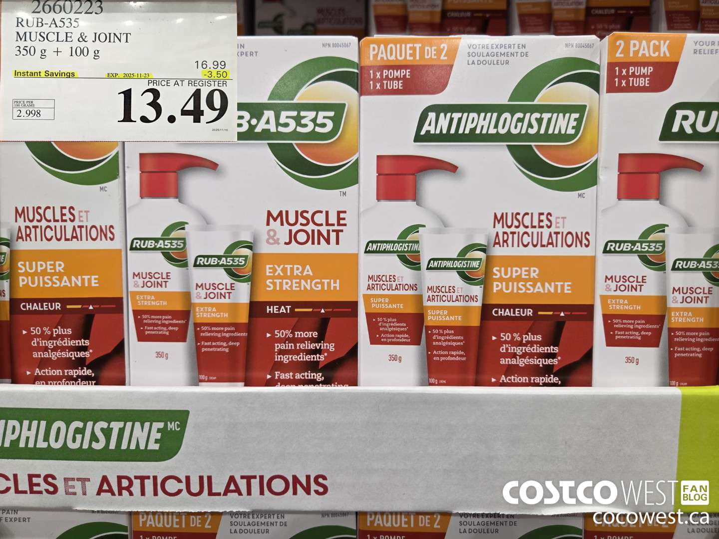 2660223 RUB-A535 MUSCLE & JOINT 350G + 100G ($3.50 INSTANT SAVINGS EXPIRES ON 2025-11-23) $13.49