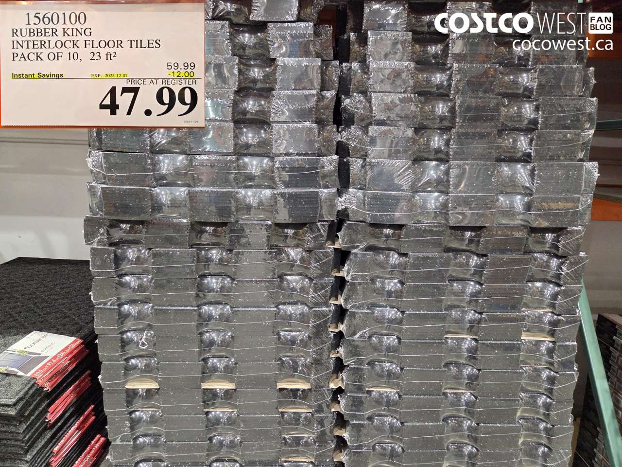 1560100 RUBBER KING INTERLOCK FLOOR TILES PACK OF 10 23FT2 ($12.00 INSTANT SAVINGS EXPIRES ON 2025-12-07) $47.99