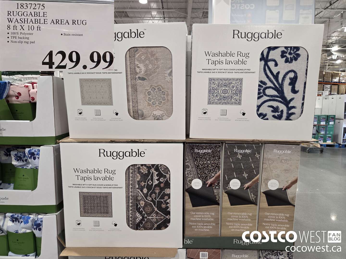 1837275 RUGGABLE WASHABLE AREA RUG 8FT X 10FT $429.99