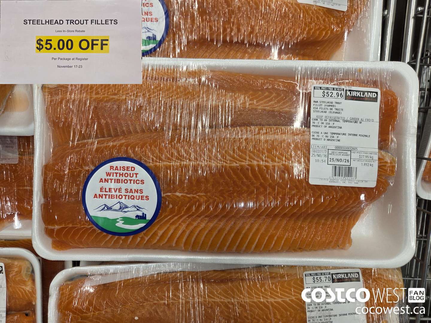1998948 RWA STEELHEAD TROUT FILLETS (FARMED) ($5.00 INSTANT SAVINGS)
