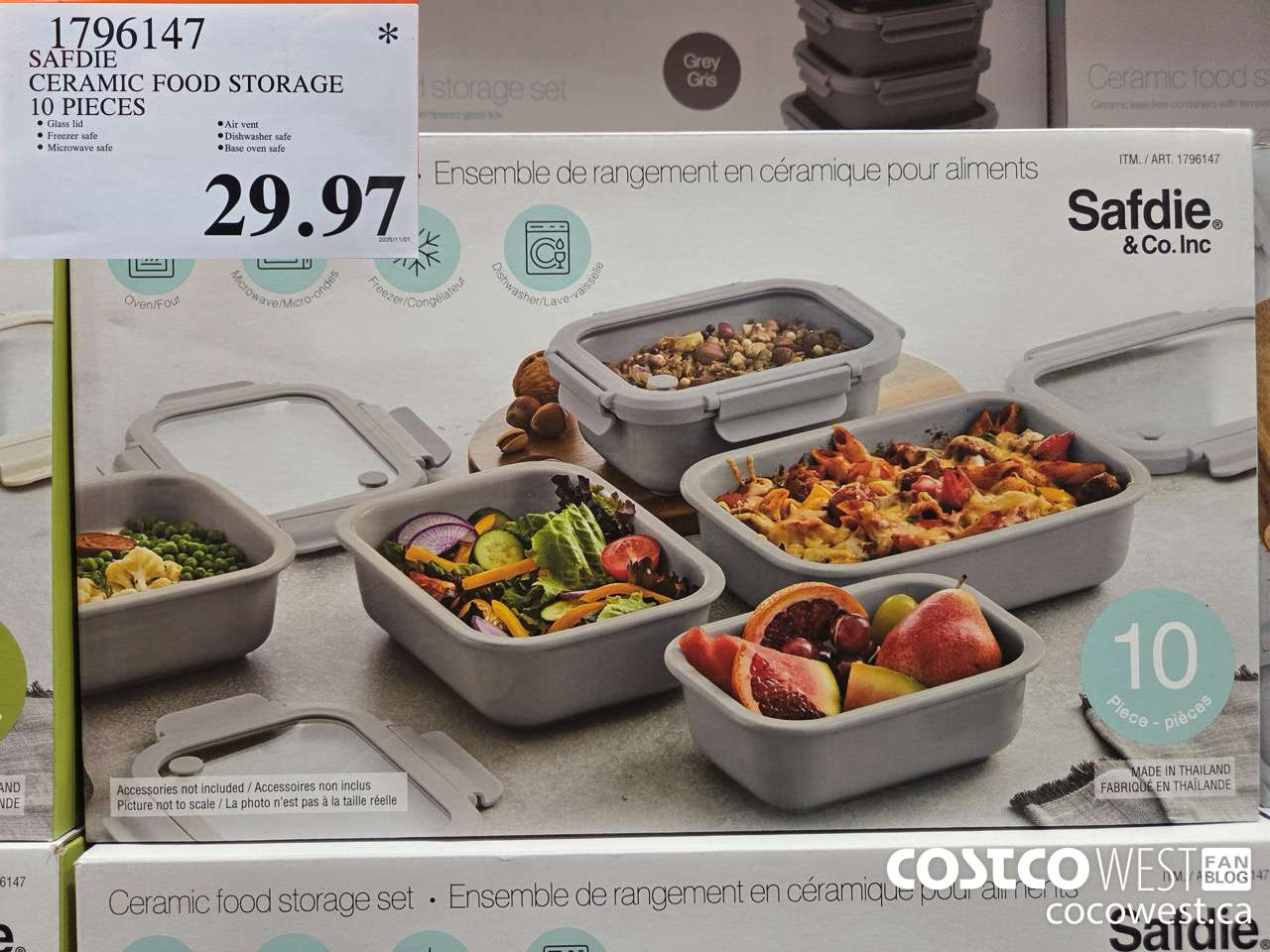 1796147 SAFDIE CERAMIC FOOD STORAGE 10 PIECES $29.97