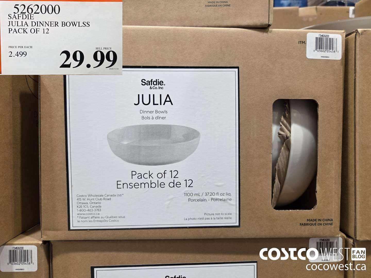 5262000 SAFDIE JULIA DINNER BOWLS PACK OF 12 $29.99