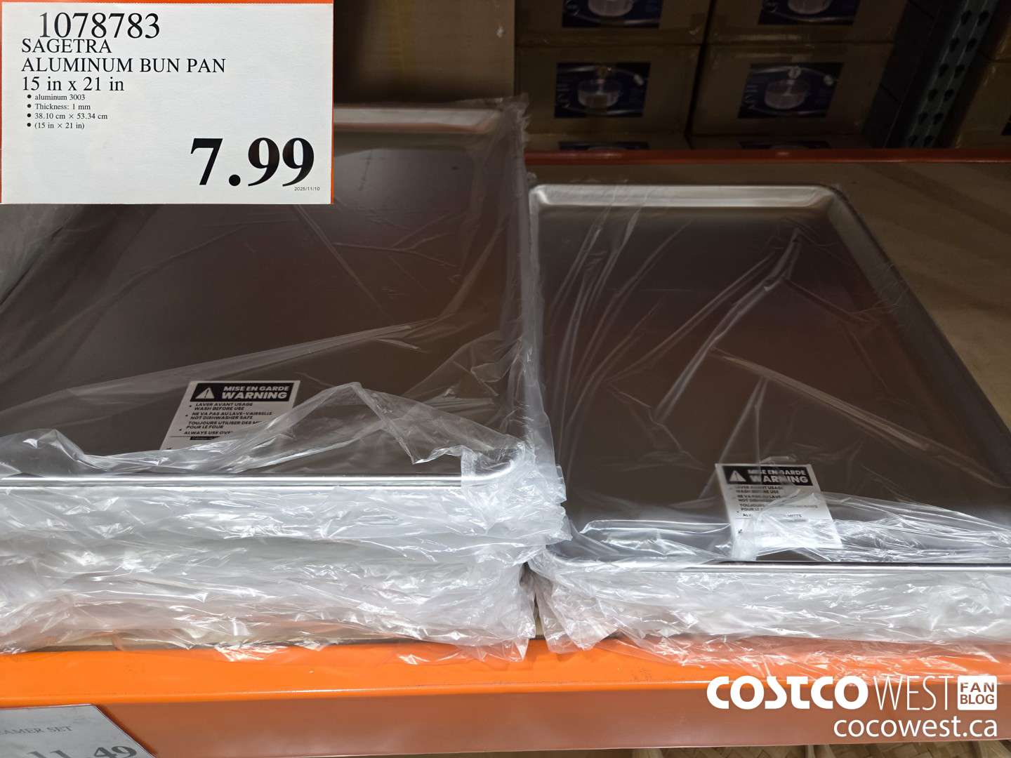 1078783 SAGETRA ALUMINUM BUN PAN 12 in x 21 in $7.99