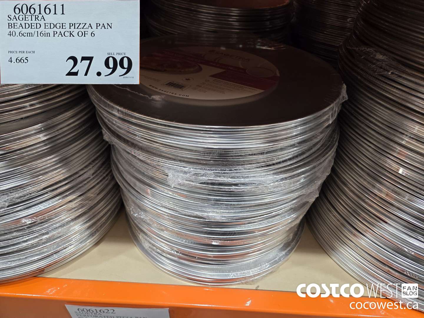 6061611 SAGETRA BEADED EDGE PIZZA PAN 40.6cm/16in PACK OF 6 $27.99