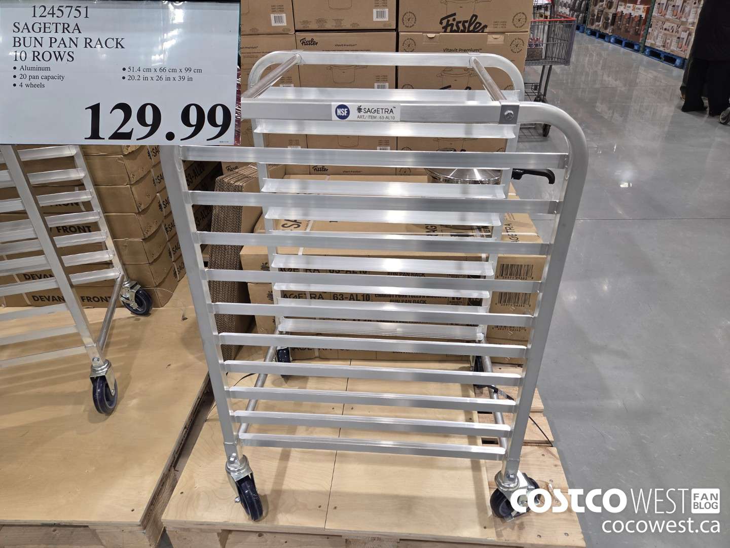 1245751 SAGETRA BUN PAN RACK 10 ROWS $129.99