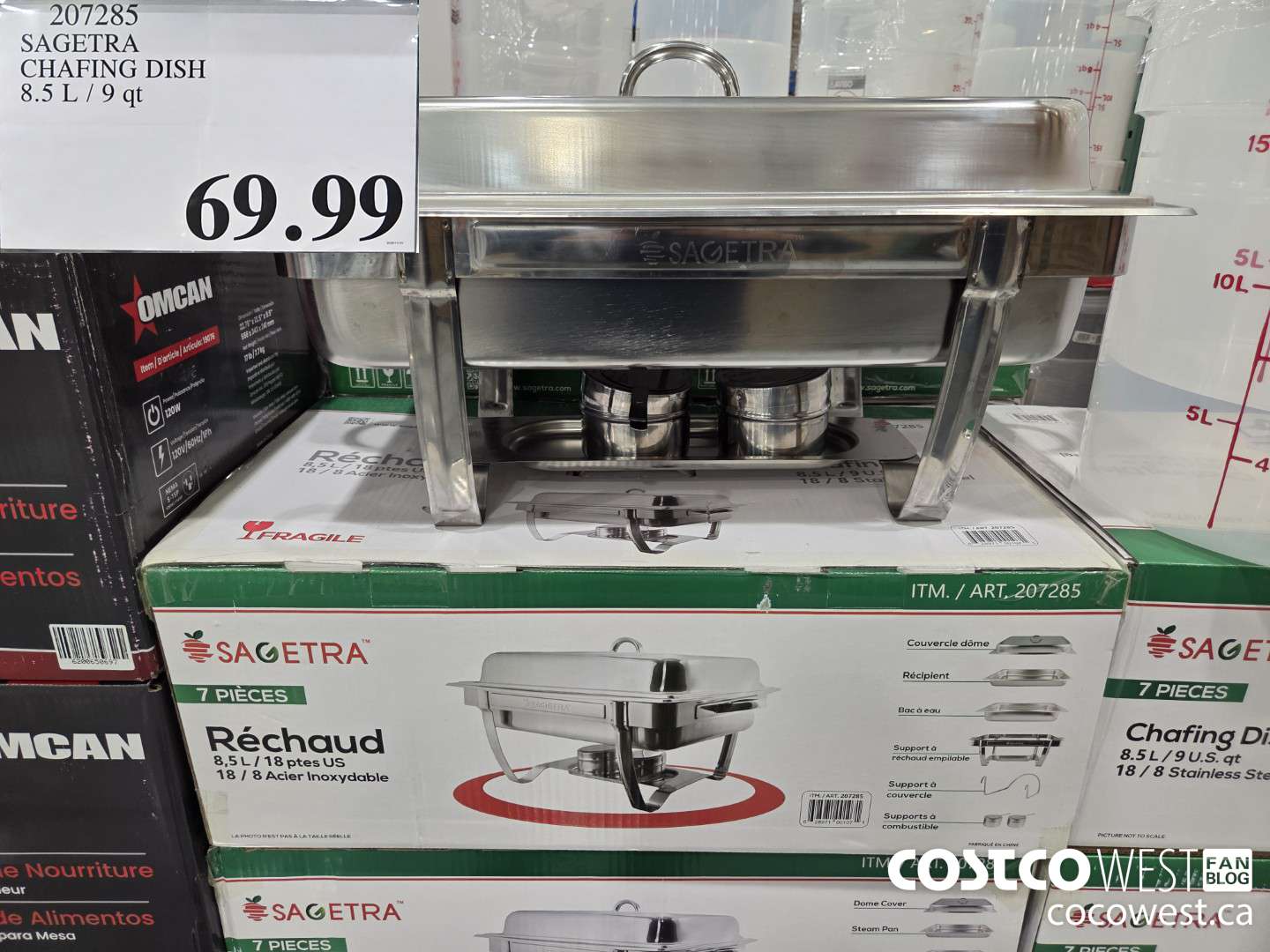 207285 SAGETRA CHAFING DISH 9 L / 9.5 QT $69.99