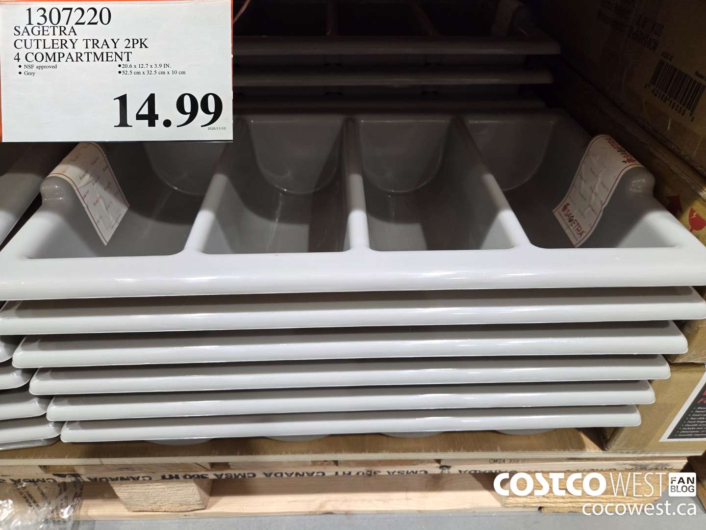 1307220 SAGETRA CUTLERY TRAY 2 pk 4 COMPARTMENT $14.99