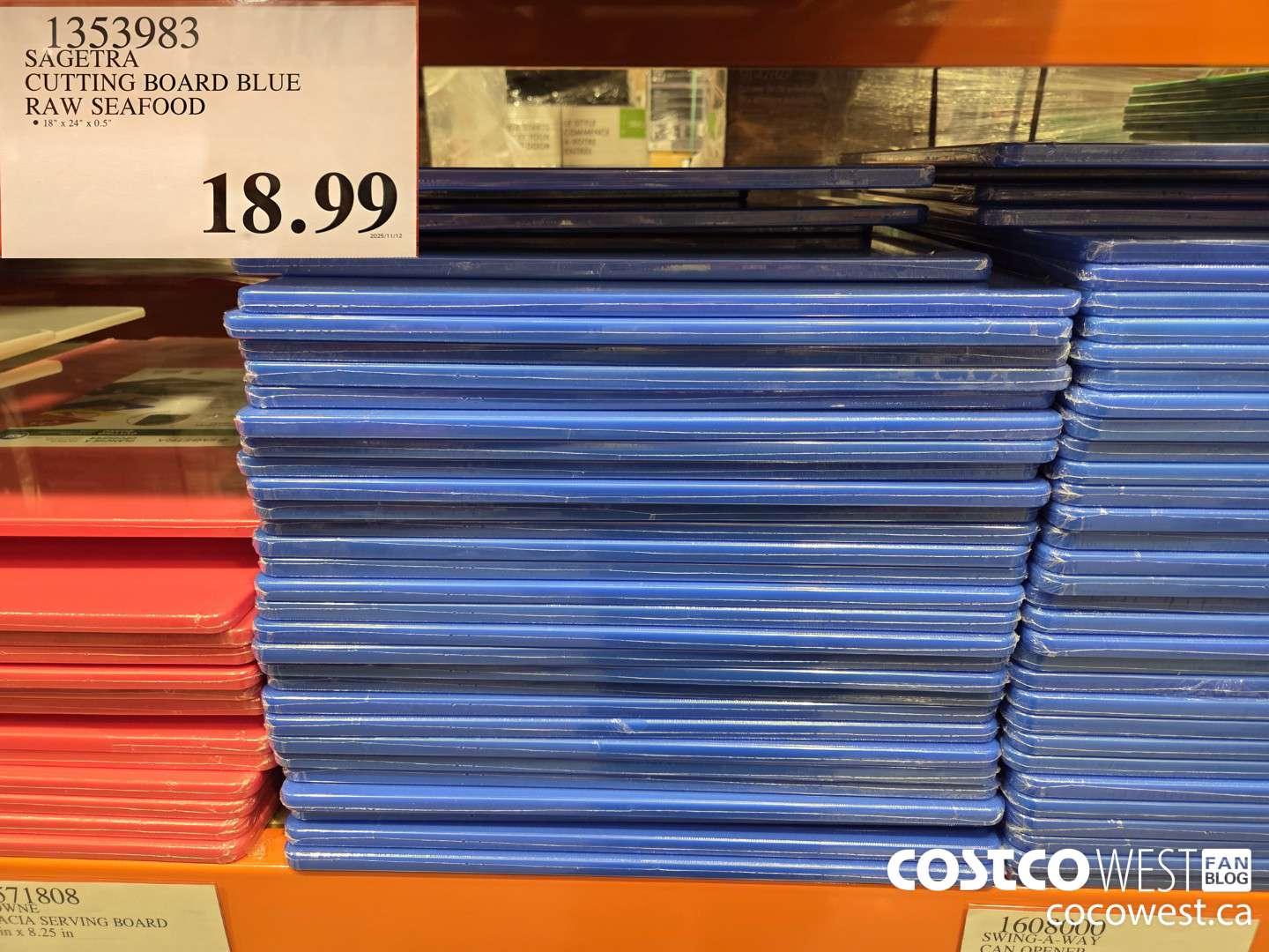 1353983 SAGETRA CUTTING BOARD BLUE RAW SEAFOOD $18.99