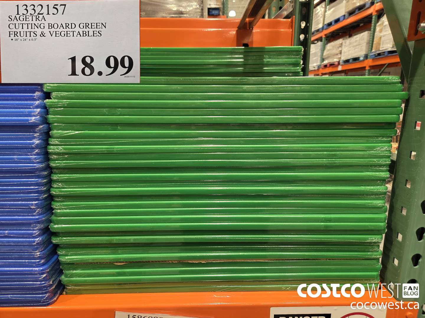 1332157 SAGETRA CUTTING BOARD GREEN FRUITS & VEGETABLE $18.99