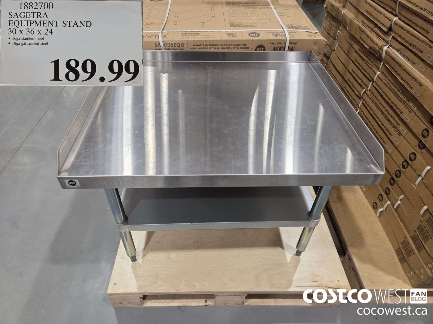 1882700 SAGETRA EQUIPMENT STAND 30 x 36 x 24 $189.99