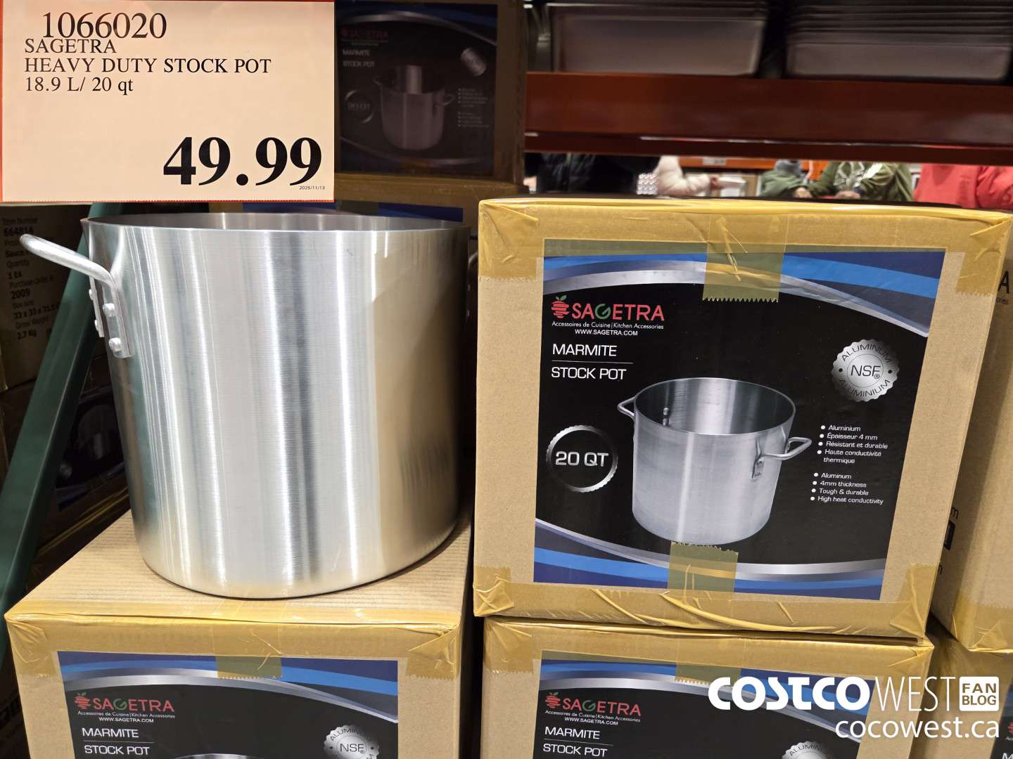 1066020 SAGETRA HEAVY DUTY STOCK POT 18.9 L/ 20 at $49.99