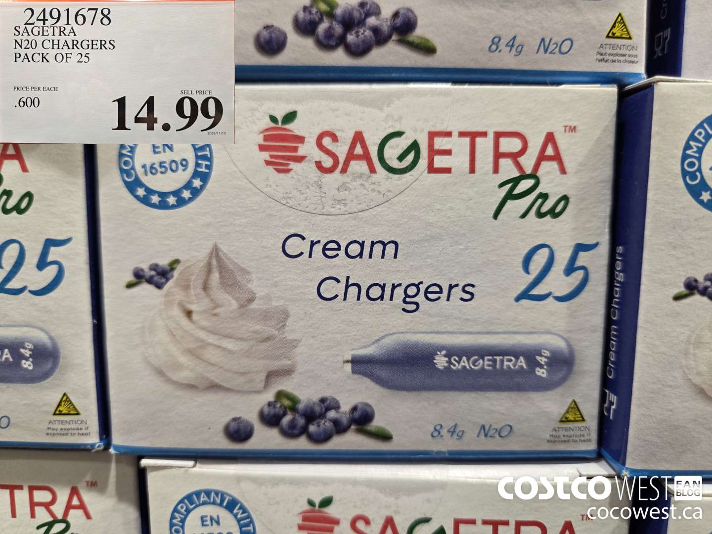 2491678 SAGETRA N20 CHARGERS Pack OF 25 $14.99